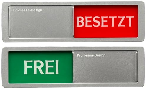 Promessa-Design Promessa-Design Frei - Besetztschild XL - Mit Schieber - Freibesetzte Schiebeschilder - Klebeschild - 17,5 x 5 x 0,7 cm - Doppelseitiges Klebefläche - Schilder mit Schiebefunktion.