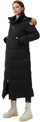 Fitouch Damen Waukee Lange Daunenjacke | Jacke mit 750+ Bauschkraft | Winterparka