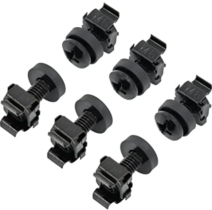 BIGtec 20 x Käfigmutter Montageschrauben Käfigmutternset M6 Montagesatz schwarz für 10" und 19" Schränke Netzwerk Schrauben Rack Käfigmuttern