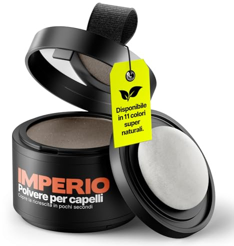 IMPERIO Ansatzpuder - Haar Concealer zur Haarverdichtung für Frauen und Männer, wasserfestes Haar Make-up zum Ansatz kaschieren - 4g (Mittelbraun) Pulver Natürlich