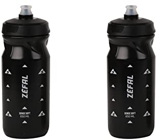 ZEFAL Pack Sense Soft 65 – 2 Flaschen Fahrrad und Mountainbike – Sportflasche weich und geruchlos – BPA-frei – Silikon – Schwarz, 650 ml
