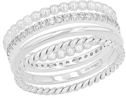 s.Oliver Damen-Ring-Set 925 Silber rhodiniert Zirkonia weiß Gr. 56 (17.8) - 2015041