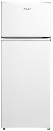 Comfee RCT284WH2A Kühl-/Gefrierkombination/Gefrierteil oben/176 kWh/Jahr/143cm Höhe/LED Licht/Reversibles Türscharnier/Weiß