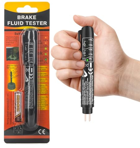 JTENG Bremsflüssigkeitstester Bremsflüssigkeitsprüfer DOT 3/4/5 mit 5 LED für Auto Fahrzeug, Brake Fluid Tester, DOT3, DOT4, DOT5 bremsflüssigkeit Tester