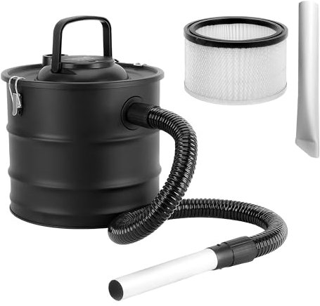 Tim Home Aschesauger 1200W 20L mit HEPA Filter - Kaminsauger für Kamin Ofen Grill Pelletofen - Aschestaubsauger mit Metallschlauch Aluminiumdüse Feinstaubsauger