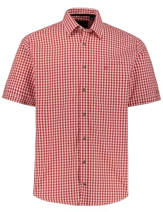 JP 1880 Herren große Größen Übergrößen Menswear L-8XL Hemd, Tracht, Halbarm, Kent Kragen, Modern Fit Salsa 4XL 723283530-4XL