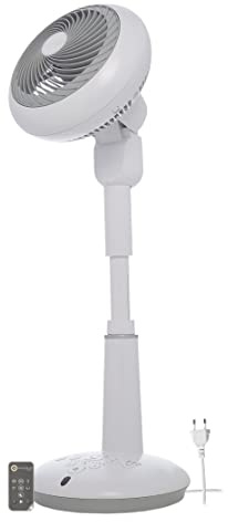 Iris Ohyama Woozoo, Ultra starker & leiser Standventilator, 37m², Reichweite 31m, Multidirektionale Oszillation, Fernbedienung, DC-Motor, Wohnzimmer - Woozoo STF-DC15T - Weiß