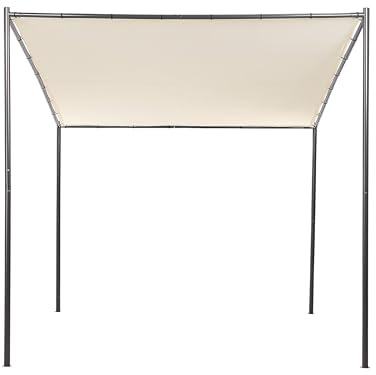 Pergola Stahl beige/schwarz 282 x 294 cm Garten Terrasse Outdoor Vimino