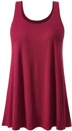 vislivin Damen Top mit Integriertem BH Tank Top Unterhemd Casual Tank Tops Loose Fit Ärmellose Shirt S-XXXXL