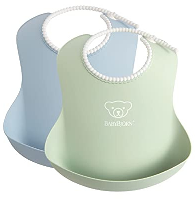 BabyBjörn Lätzchen 2er-pack, Blassgrün/Blassblau