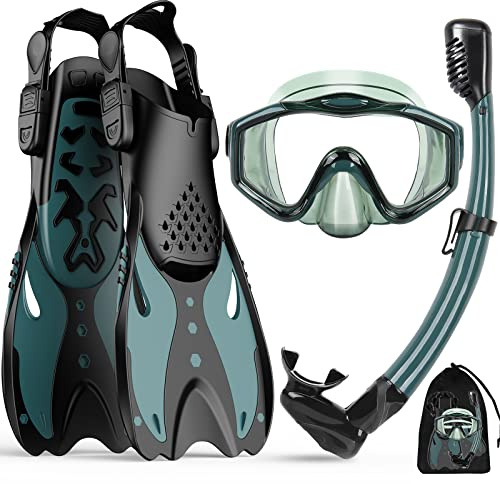 Schnorchelset Erwachsene Tauchmaske Taucherbrille mit Schnorchel Volltrocken für Herren und Damen Anti-Leck & Anti-Fog