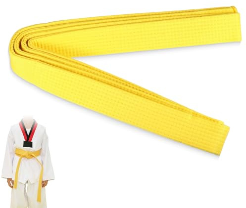 THXFUNAREA 260CM Judo gürtel Judo Karate Gelber Gürtel Belt Kampfkunst Karate Judo Baumwolle Taekwondo Belts Professioneller Karate Aikido Belt für Kinder Erwachsene Kampfsportgürte Karate Kid,Gelb