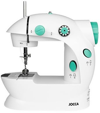 Jocca Tragbare Nähmaschine mit 48-teiligem Zubehör, Doppelstich-Funktion