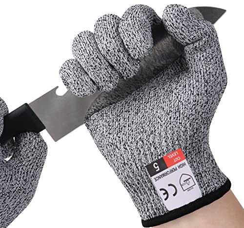 flintronic Schnittfeste Handschuhe, 1 Paar Schnittschutzhandschuhe küche, Schnitzhandschuhe für Erwachsene, Schnitthandschuhe Küche, Gartenhandschuhe, Schnittschutz Handschuhe,Level 5 Schutz(Größe S)