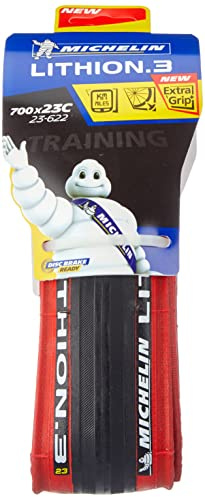 Michelin 0123l3r Fahrradreifen, Unisex Erwachsene, Schwarz/Rot