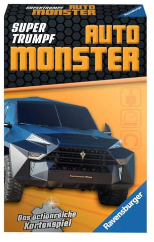 Ravensburger Kartenspiel, Supertrumpf Auto Monster 20690, Quartett und Trumpf-Spiel für Technik-Fans ab 7 Jahren