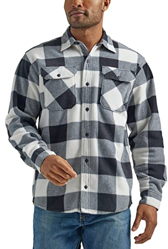 Wrangler Authentics Herren Langärmelige Fleece-hemdjacke Hemd mit Button-Down-Kragen