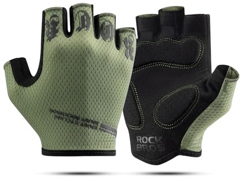 ROCKBROS Fahrradhandschuhe Radhandschuhe Herren Damen Halbfinger rutschfeste Stoßdämpfende Handschuhe Sommer für Mountainbike Rennrad
