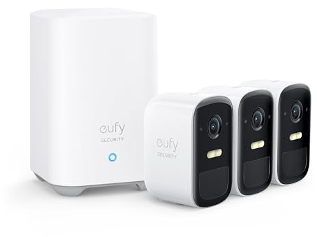 eufy Security eufyCam 2C, überwachungskamera aussen, 180 Tage Akku, HD 1080p, IP67 wetterfest, Nachtsicht, Kompatibel mit HomeKit und Solar Panel,Gebührenfreie Nutzung