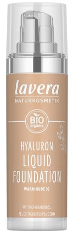 lavera Hyaluron Liquid Foundation - Warm Nude 03 - Naturkosmetik - Vegan - Seidige, leichte Textur - Frei von Mineralöl - Natürliche Hyaluronsäure & Bio-Mandelöl - 30ml