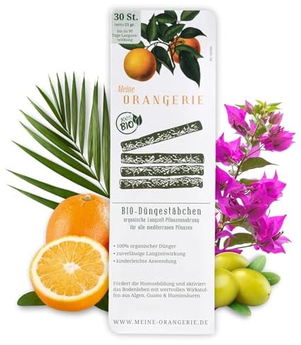 Meine Orangerie Düngestäbchen - 30 Sticks - Premium Pflanzendünger - Profi Dünger für mediteranne Pflanzen (1 Stück, BIO)
