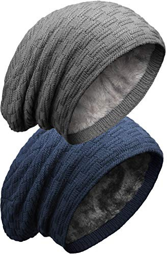 Grin&Bear Long Slouch Beanie Grobstrick Teddyfleece M10