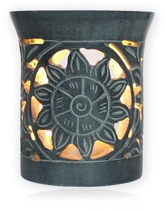 Budawi® Räucherstövchen aus Speckstein mit Edelstahlsieb | Handgearbeitetes Räuchergefäß & Duftstövchen – Naturstein Duftlampe für Harze, Kräuter & Mischungen