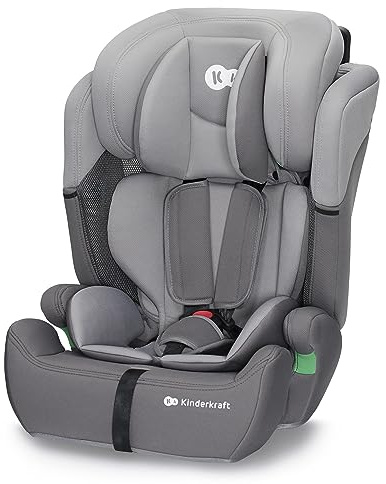 kk Kinderkraft Kinderautositz COMFORT UP I-SIZE, Autokindersitz, Autositz, Kindersitz, ein Autositz für Kinder von 76-150 cm, 5-Punkt-Sicherheitsgurt, Einstellbare Kopfstütze, ECE R129/03, Grau