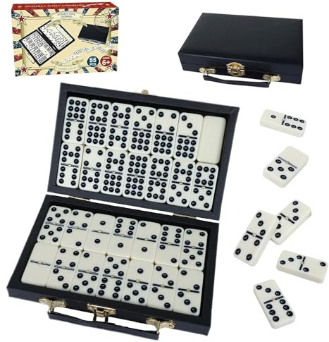 GOTHINK Doppel 9 Domino Set für Erwachsene, 55 Steine mit Aufbewahrungsbox, Klassisches Gesellschaftsspiel für Familien, Ideal für Reise Urlaub Geburtstage Partys, ab 3 Jahren