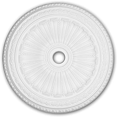 Profhome Rosette 156036 Ø 88,7 cm x 6,2 cm aus Polyurethan Hartschaum vorgrundiert