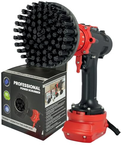 Kornely Bürstenaufsatz Akkuschrauber, Extra Hart 13cm, Schwarz, Industrie | 10x effizienter, kratzfrei, doppelt dichte Borsten; Beton, Ziegel, Mauerwerk, Metall, Bau; 8 mm Sechskantschaft