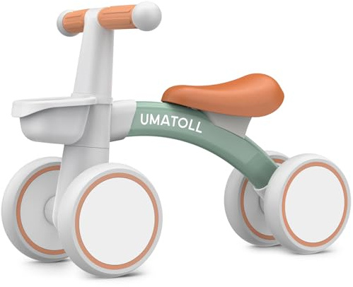 Umatoll Kinder Laufrad ab 1 Jahr, Spielzeug für 12-24 Monate, Baby Lauflernrad mit Korb für Jungen Mädchen, Geschenke für 1-jährige Geburtstag (Grün)