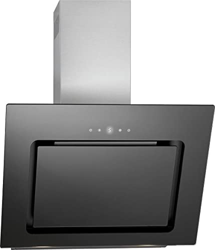 Bomann DU 771.1 G Kopffreie vertikal-Dunstabzugshaube / / 60 cm/LED Display/Touch Control/Umluft-oder Abluftbetrieb / 3 Leistungsstufen / 603 m³/h/schwarz/Edelstahl