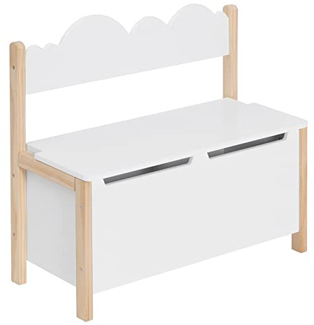 WOLTU Kindersitzbank 2 in 1 mit Stauraum Klappdeckel | Spielzeugkiste; Aufbewahrungstruhe; Mit Rückenlehne; Kinderzimmer; Spielzimmer