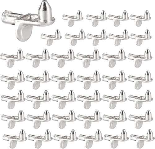 Plstod 40 Stück Bodenträger 5mm, Regalbodenhalter Stifte L Form | Regalbodenträger 5mm, Einlegeboden Halter für Einlegeböden Küchenschrank Bücherregal Schrank Möbelschrank