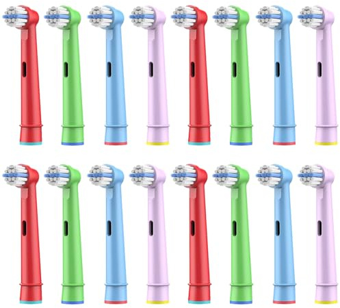 16 Stück Kinder Aufsteckbürsten kompatibel mit Braun Oral B Kinder elektrische Zahnbürste, Ultra weiche Borsten.