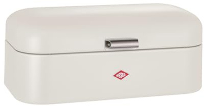 WESCO Grandy Brotkasten in der Farbe sand matt, pulverbeschichtetes Stahlblech, Lüftungslöcher und stabiler Handgriff