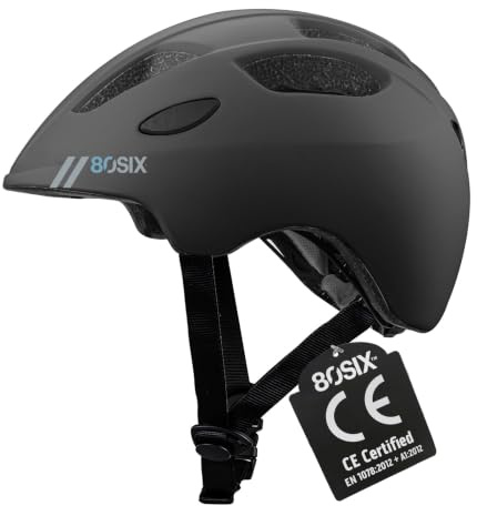 80SIX Kinder Fahrradhelm CE-geprüft leicht verstellbar 46-58cm | Für Mädchen, Jungen & Jugendliche. Geprüfte Sicherheit für Bike, Skate & Scooter. Für Kinder ab 2 Jahren