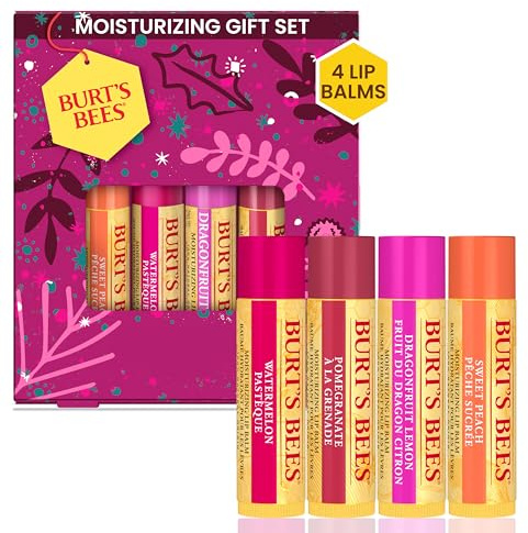 Burt’s Bees Lippenbalsam mit Bienenwachs Bounty Fruit (Süßer Pfirsich, Wassermelone, Granatapfel und Drachenfrucht-Zitrone)
