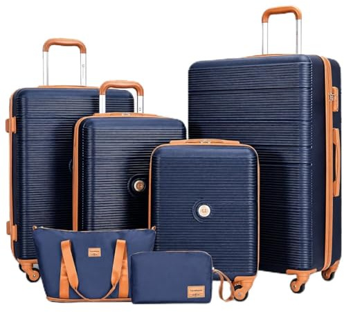 Travelhouse Kofferset Bari 6-teilig – ABS Hartschale Trolley Koffer Set mit Rollen, TSA-Schloss, Reisetasche & Kulturbeutel – Leichtes Reisegepäck Koffer Set für Damen & Herren 16 20 24 28