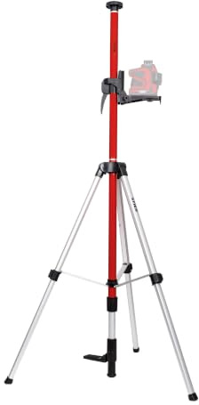 STIER Teleskopstange für Kreuzlinienlaser 360 cm, Lasermessgeräte & Zubehör, 20 - max. 365 cm Höhe, Teleskopstütze für Nivelliergeräte, Kompatibel mit 1/4 und 5/8 Gewindeschrauben