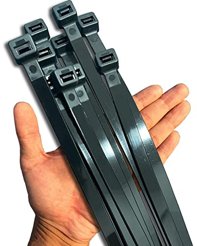 Kabelbinder Schwarz 500 mm Lang UV Beständig 12 mm Breit Kabelbinders Groß 50cm, 40 Stück Dicke Kabelbinder Extra Stark für Hohe Beanspruchung Zip Cable Ties