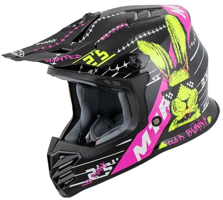 X7B-S Bunny Motocross Helm Kinder, Motorradhelm für Kinder, Downhill Helm, Perfekt Für Motorrad & Mountainbike, CE Zertifiziert, Robust & Komfortabel, YM