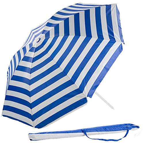Royal Gardineer Strandschirm: 2-teiliger Sonnenschirm mit Sonnenschutz UV30+ und Tasche, Ø 160 cm (Strandschirm Tasche, Sonnenschirm Tragetasche, Reise)