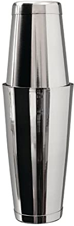 Beaumont Mezclar Tin-on-Tin Boston Cocktail Shaker, Edelstahl, hochglanzpoliert, professionelles Barkeeper-Werkzeug, Bar-Restaurant-Kneipe oder Heimgebrauch | DF225