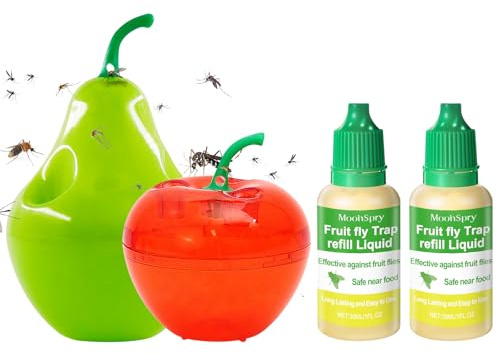 DONCOO Fruchtfliegenfalle-2X Fruchtfliegenfalle für Küche+2x30ml Lockstoff