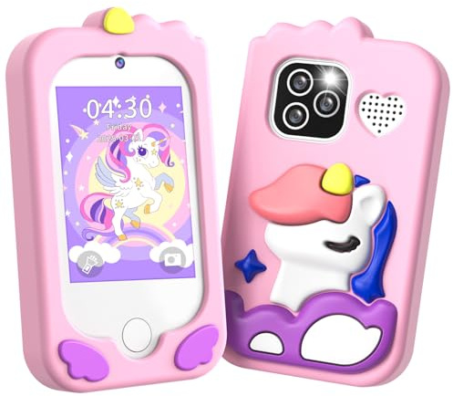 CHAKEYAKE Kinderkamera,Kinder Handy Smartphone Lernspielzeug,Kinder Kamera mit Dual Kamera 2.8 Touchscreen & MP3 Player&SD Karte, Jungen Mädchen 3 4 5 6 7 8 9 10 Jahre Geburtstags Geschenke