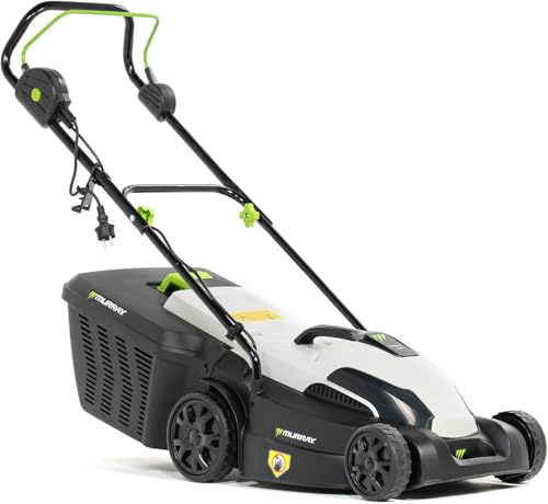 Murray Rasenmäher Elektro 2-in-1 LE380E - Rasenmäher Elektrisch 1600W/38cm mit Grasfangbox 45L für Rasenflächen bis zu 500m2 - Elektro Rasenmäher mit Ergonomischer Softgriff und Überlastschutz