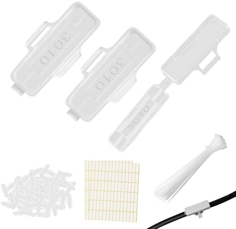 100 Stück Kabelbeschriftung Erkennungsbox Set mit 100 pcs Kabelbinder(3010) | Kabel Beschriftung, Wasserdicht Transparent Kabeletiketten, Kabelbeschriftung Clip für Kennzeichnung und Sortierung