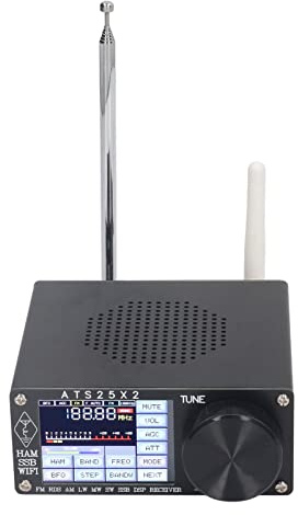 ATS25X2 Vollband Funkempfänger, DSP Empfänger FM LW MW SW SSB Kurzwellenempfänger mit 2,4 Zoll Farb Touchscreen, Handheld Radio Recorder, Gehäuse aus Aluminiumlegierung